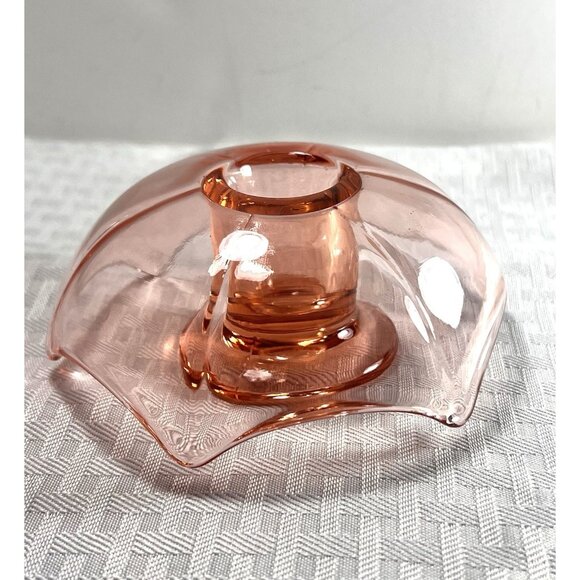 Forstoria 1930's Pink Depression Glass candle holder approx 5 inches in diameter - Picture 1 of 8